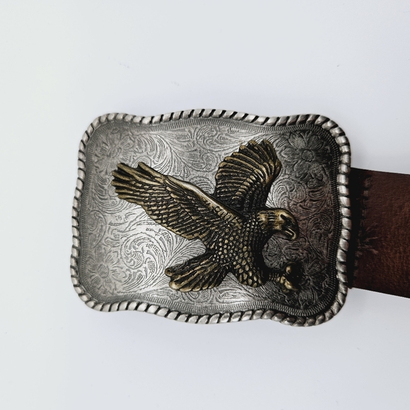 LEVI STRAUSS | Signature flying eagle large buckle leather belt 44 - Picture 2 of 6